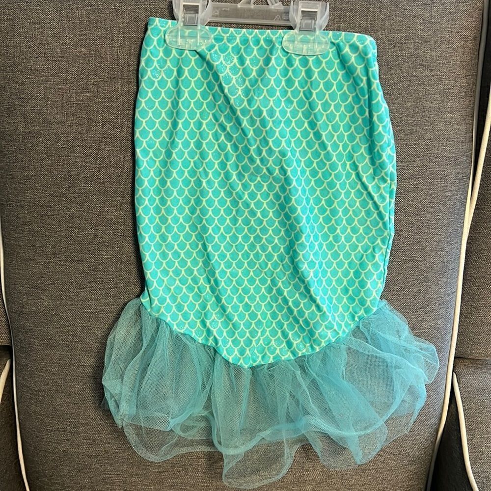 Mermaid tail swimsuit with tulle ruffles and shine